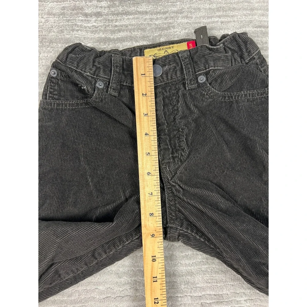 Old Navy Pants Boys 8 Slim Gray Corduroy Straight Leg Adjustable Waist Cotton